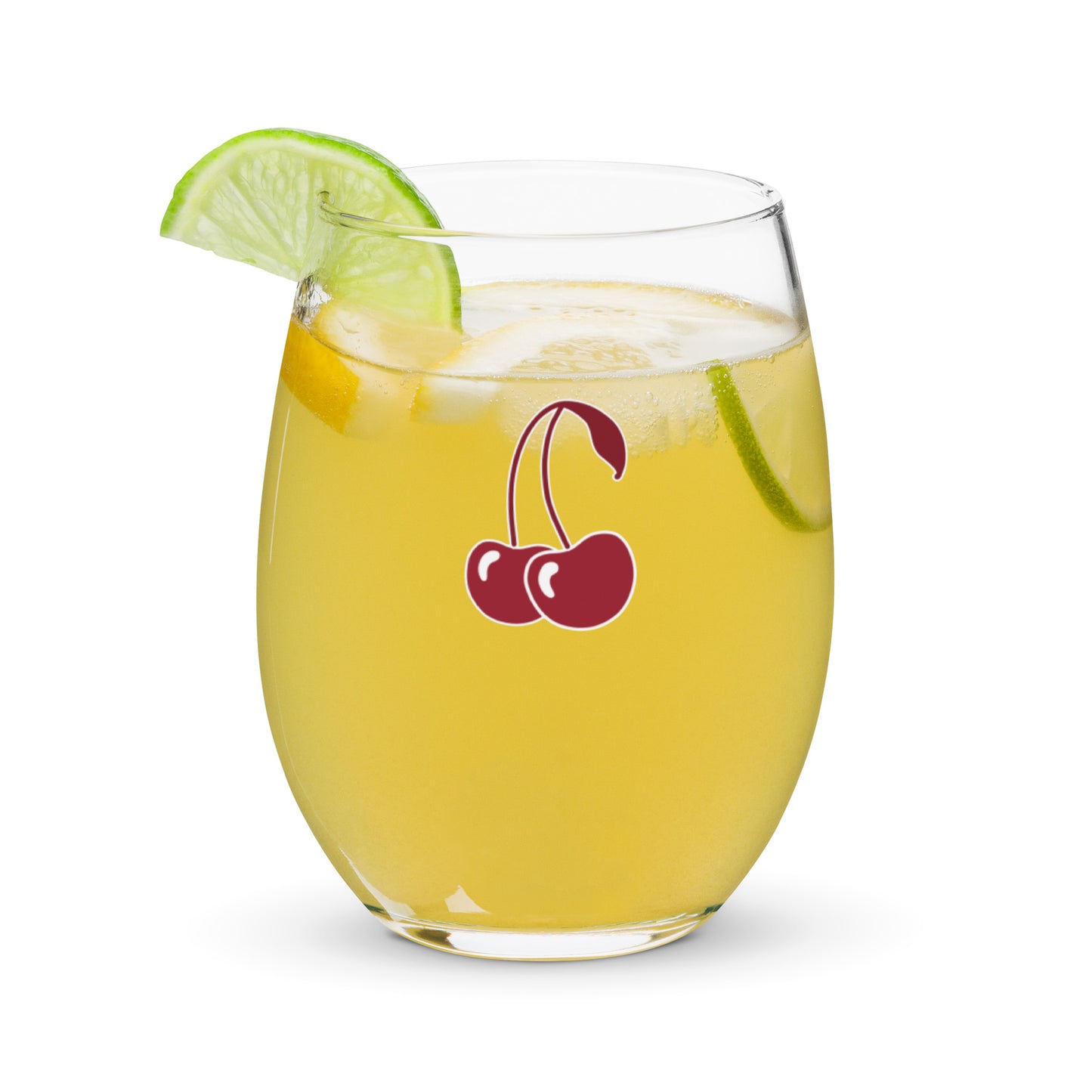 Cherry Classy Icon - Stemless Wine Glass