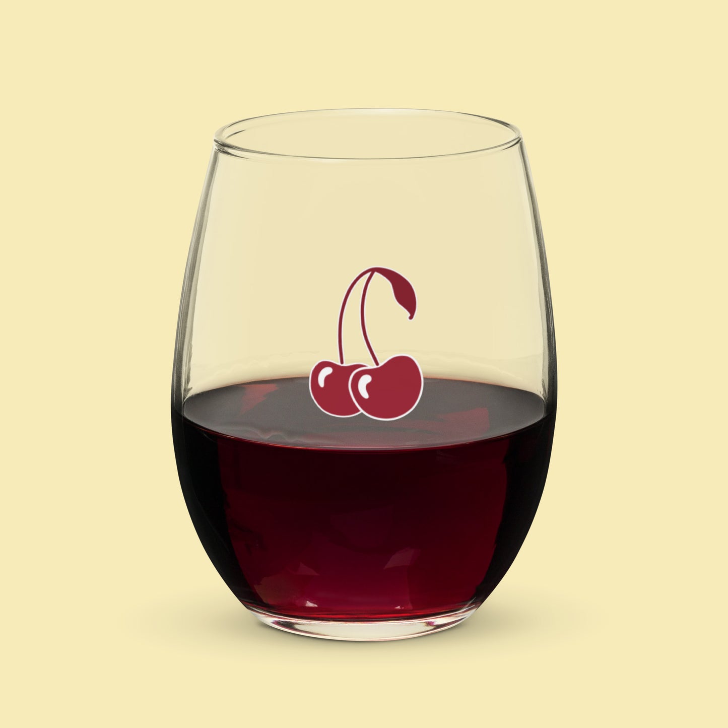 Cherry Classy Icon - Stemless Wine Glass