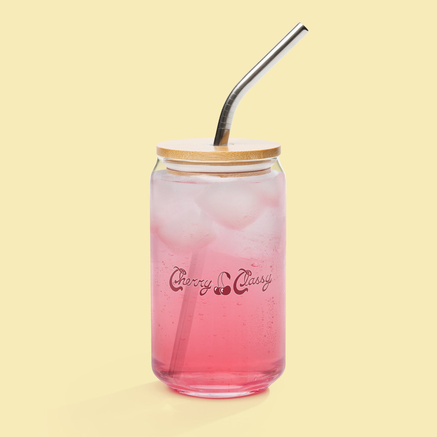 Cherry Classy Logo - Can-Shaped Glass