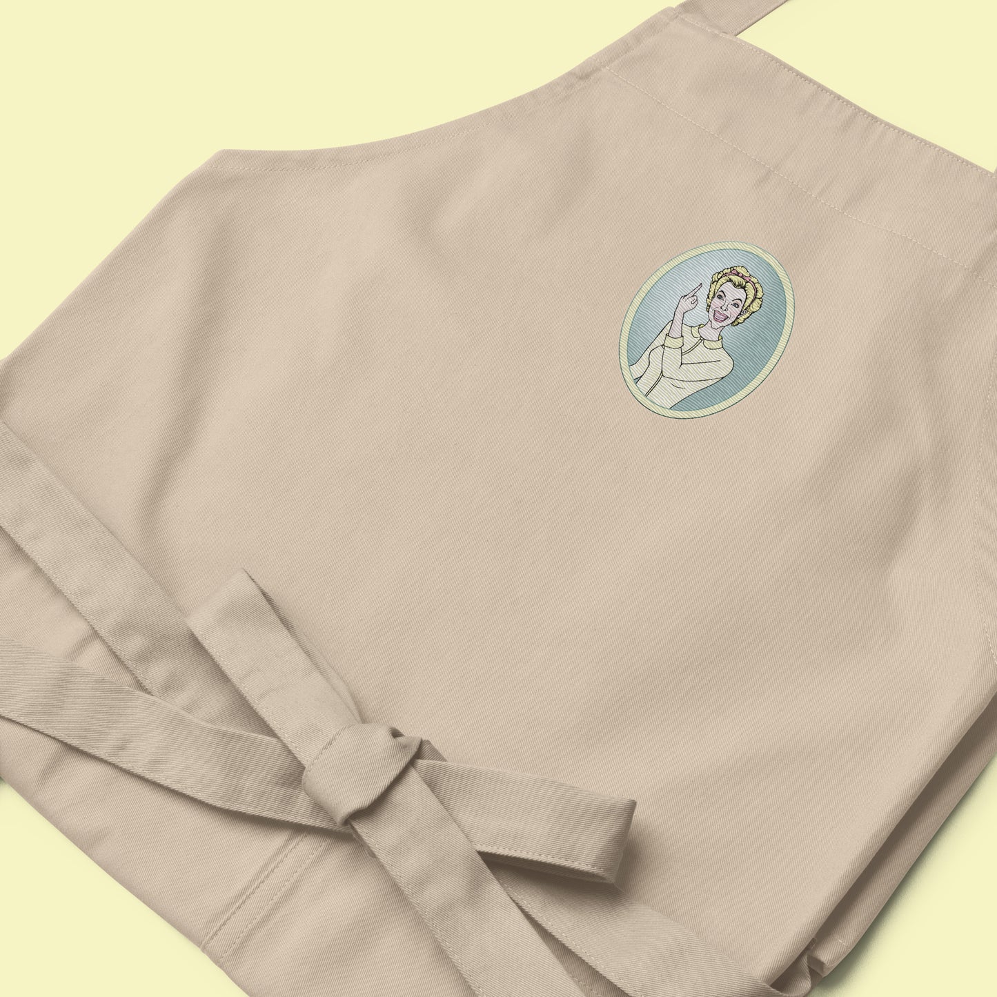 Lemon Lady - Embroidered Organic Cotton Apron