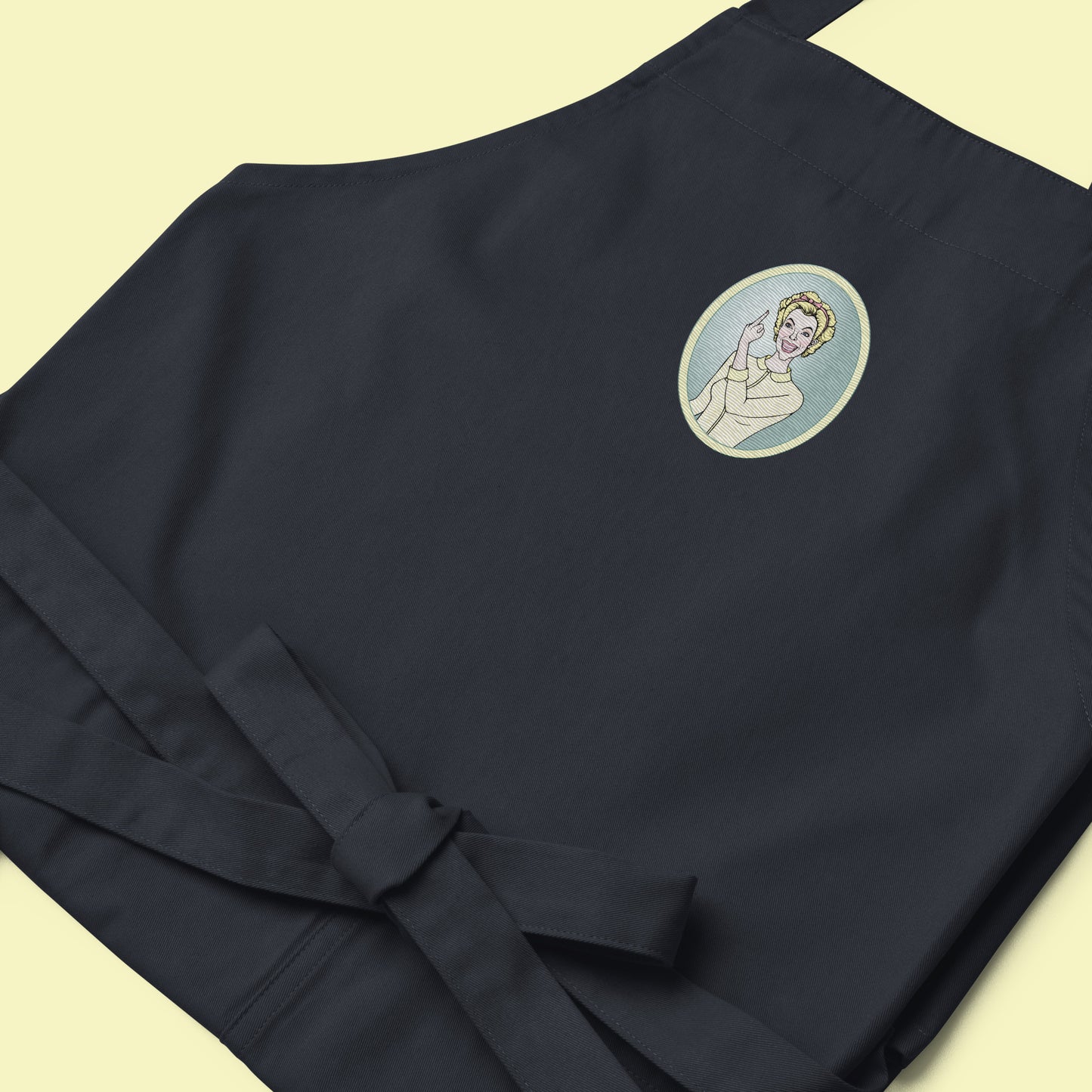 Lemon Lady - Embroidered Organic Cotton Apron