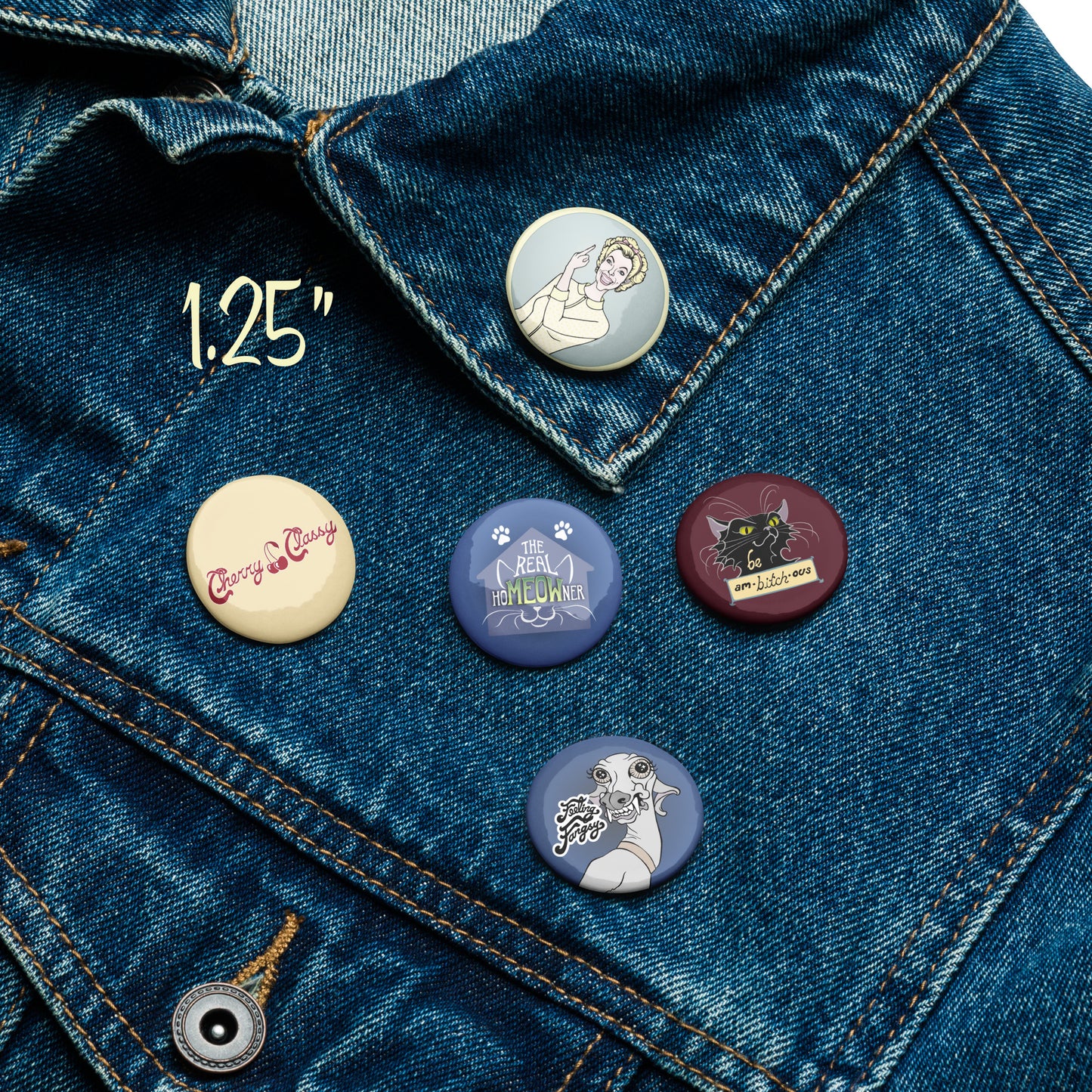 Variety Pack of Pin Buttons
