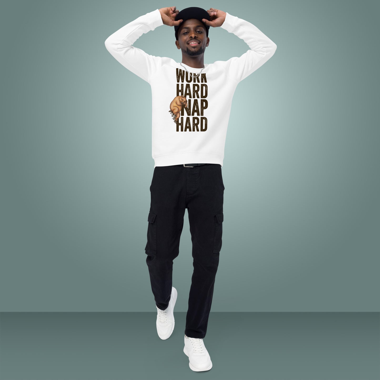 Work Hard, Nap Hard - Unisex Organic Cotton Blend Sweatshirt