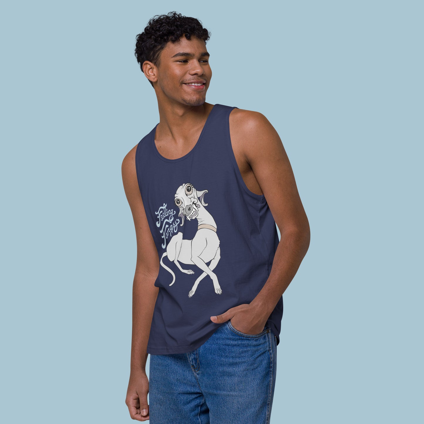 Feeling Fangsy - Men’s Wide Neck Cotton Tank Top