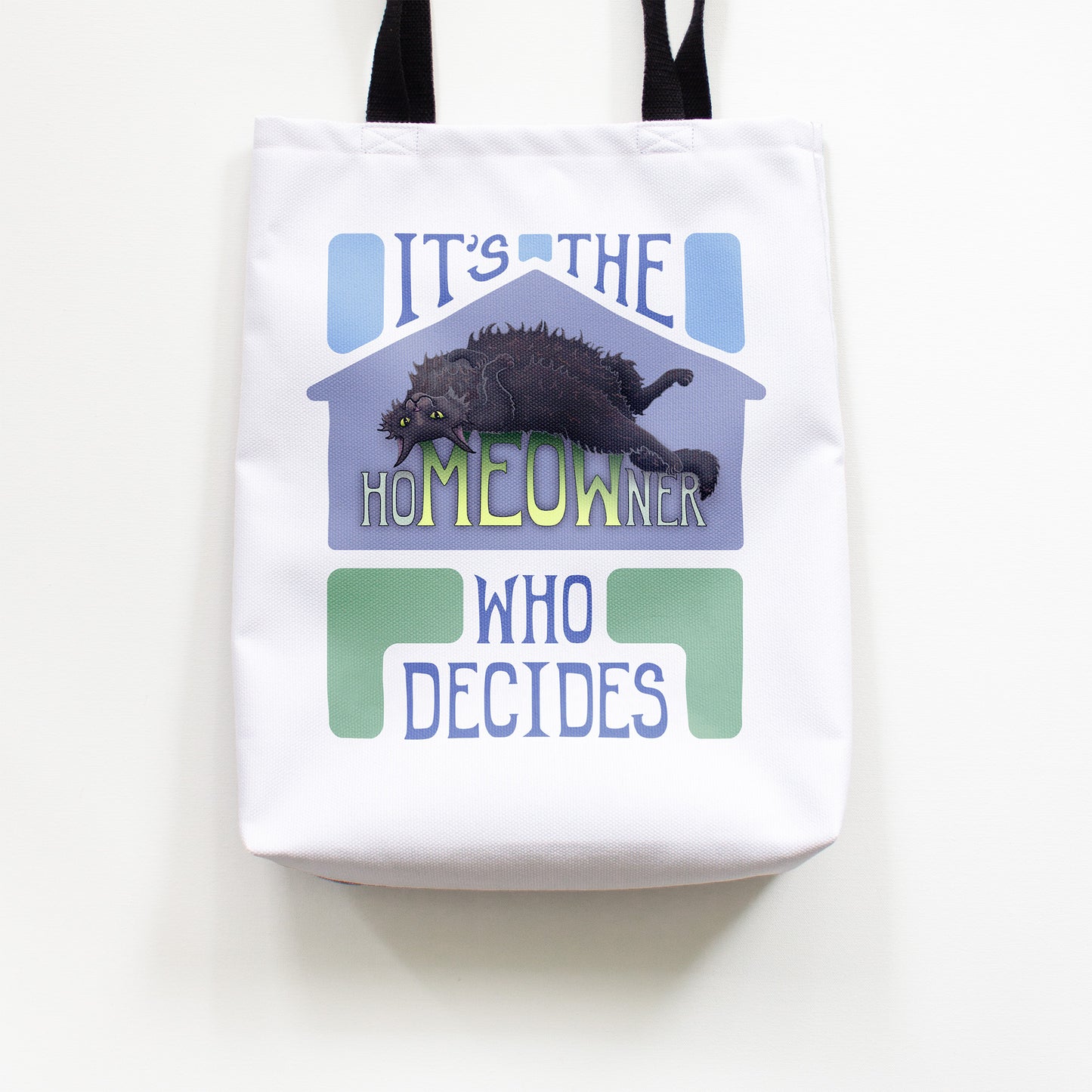 hoMEOWner - Medium Tote, Long Hair Black Cat
