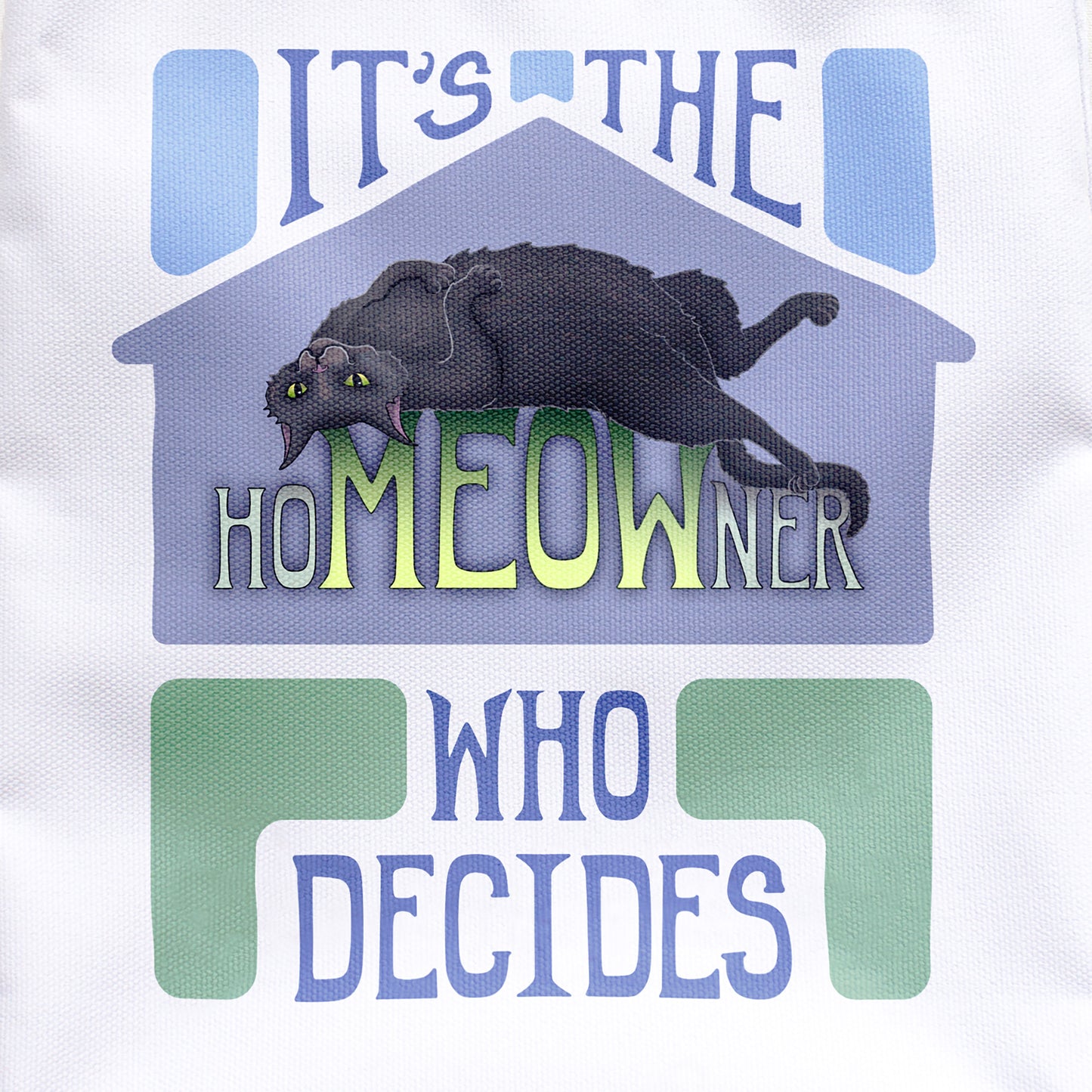 hoMEOWner - Medium Tote, Short Hair Black Cat