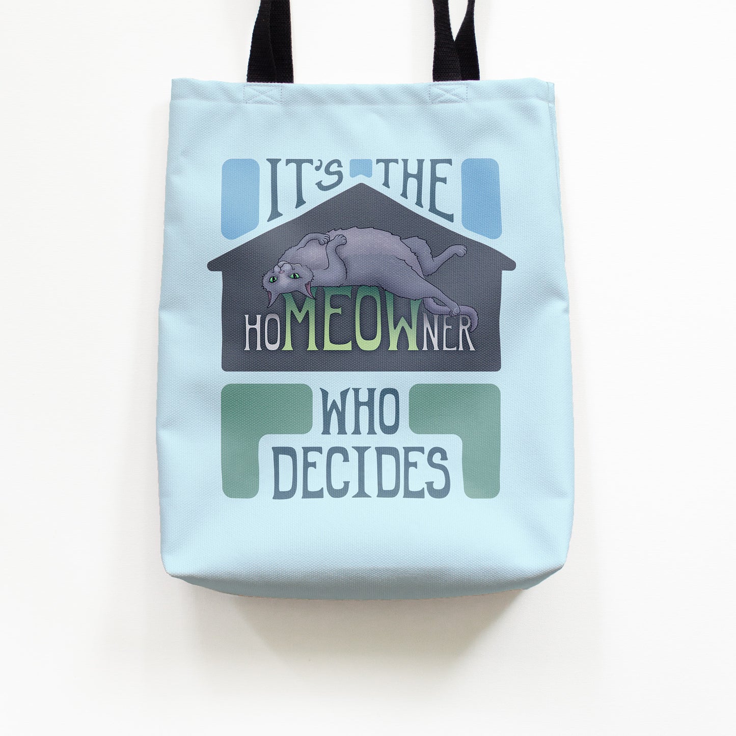 hoMEOWner - Medium Tote, Short Hair Grey Cat