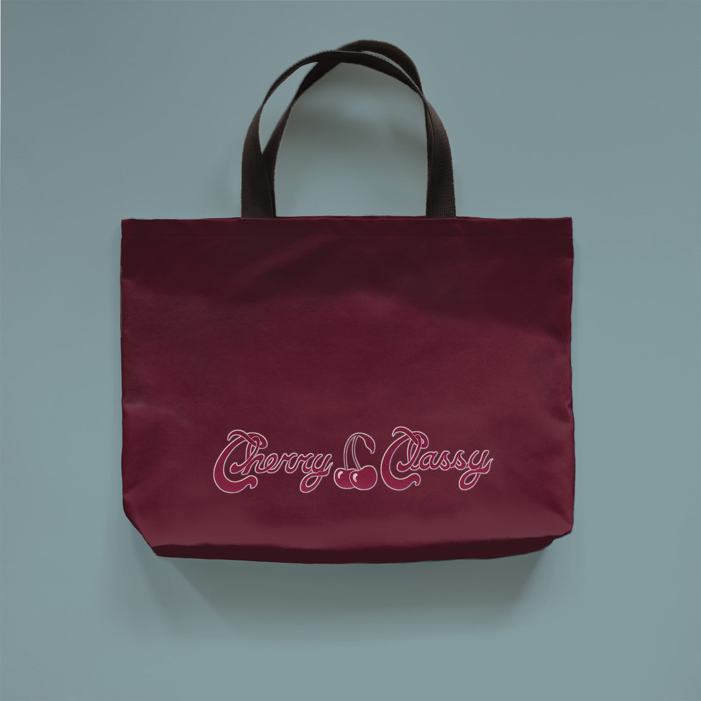 Ambitchous - Large Cotton Tote, Merlot Back