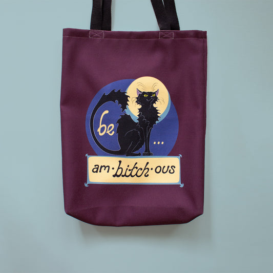 Ambitchous - Medium Tote, Merlot Back