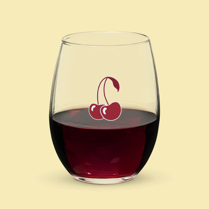 Cherry Classy Icon - Stemless Wine Glass