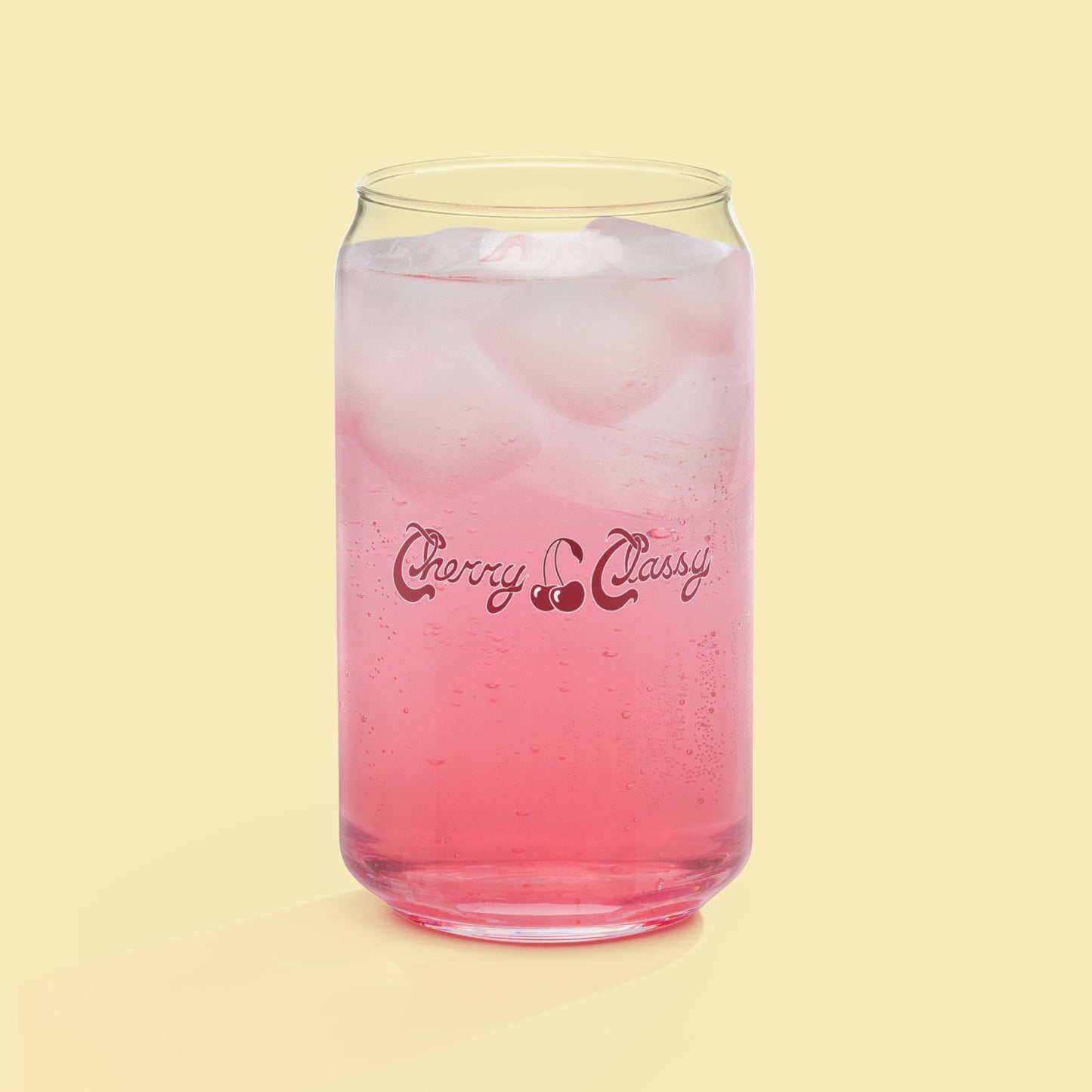 Cherry Classy Logo - Can-Shaped Glass