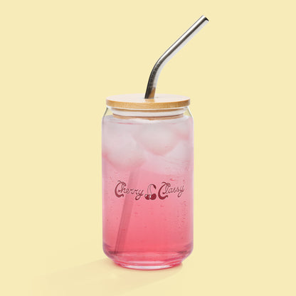 Cherry Classy Logo - Can-Shaped Glass