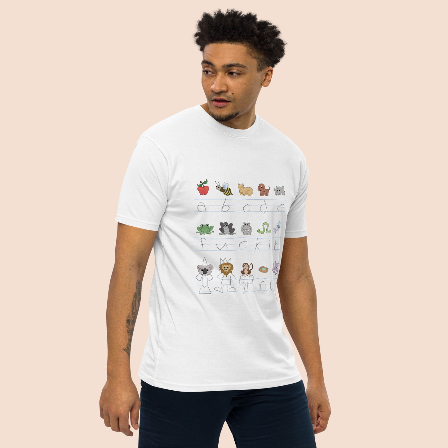 Demotivational Alphabet - Men’s Premium Heavyweight Cotton T-Shirt