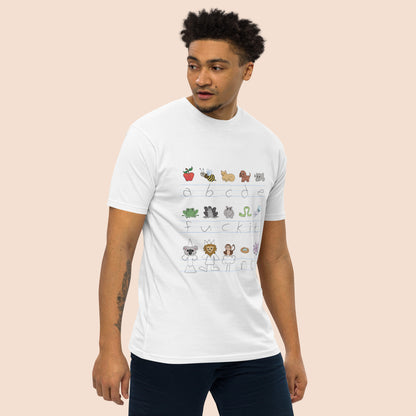 Demotivational Alphabet - Men’s Premium Heavyweight Cotton T-Shirt