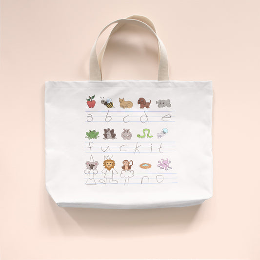 Demotivational Alphabet - Large Cotton Tote