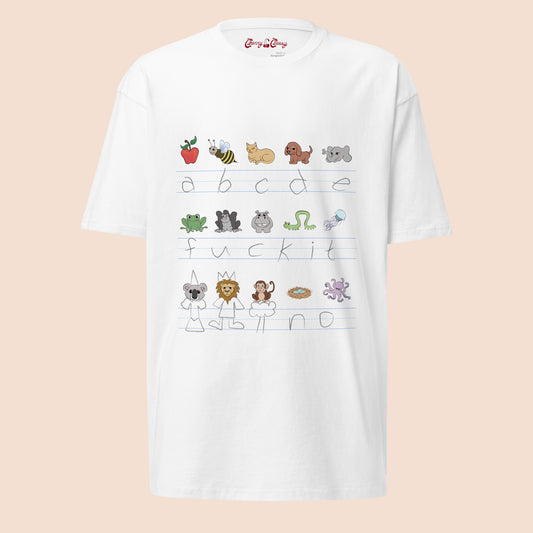 Demotivational Alphabet - Men’s Premium Heavyweight Cotton T-Shirt