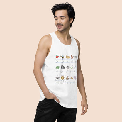 Demotivational Alphabet - Men’s Wide Neck Cotton Tank Top