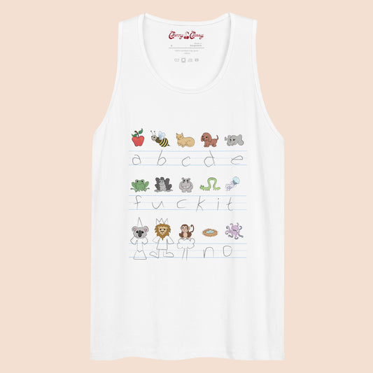 Demotivational Alphabet - Men’s Wide Neck Cotton Tank Top