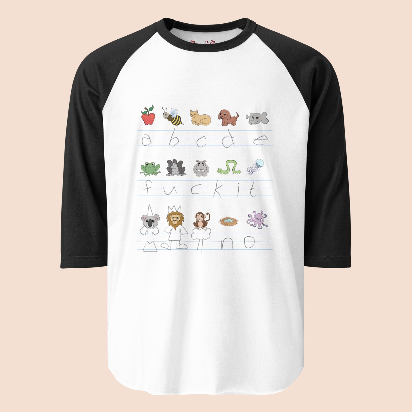 Demotivational Alphabet - Unisex Cotton Raglan / Baseball Shirt