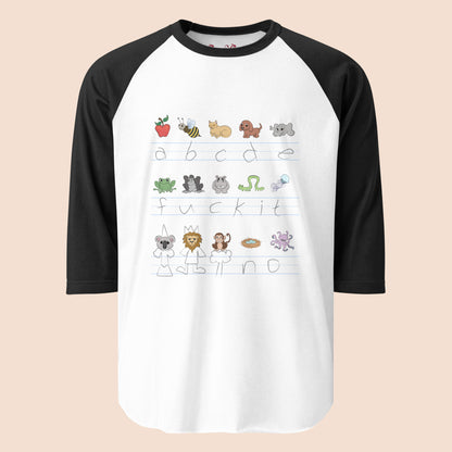 Demotivational Alphabet - Unisex Cotton Raglan / Baseball Shirt