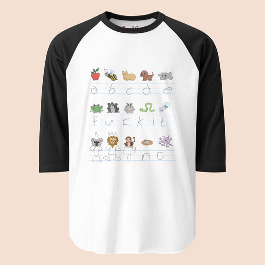 Demotivational Alphabet - Unisex Cotton Raglan / Baseball Shirt