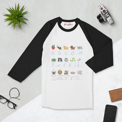 Demotivational Alphabet - Unisex Cotton Raglan / Baseball Shirt