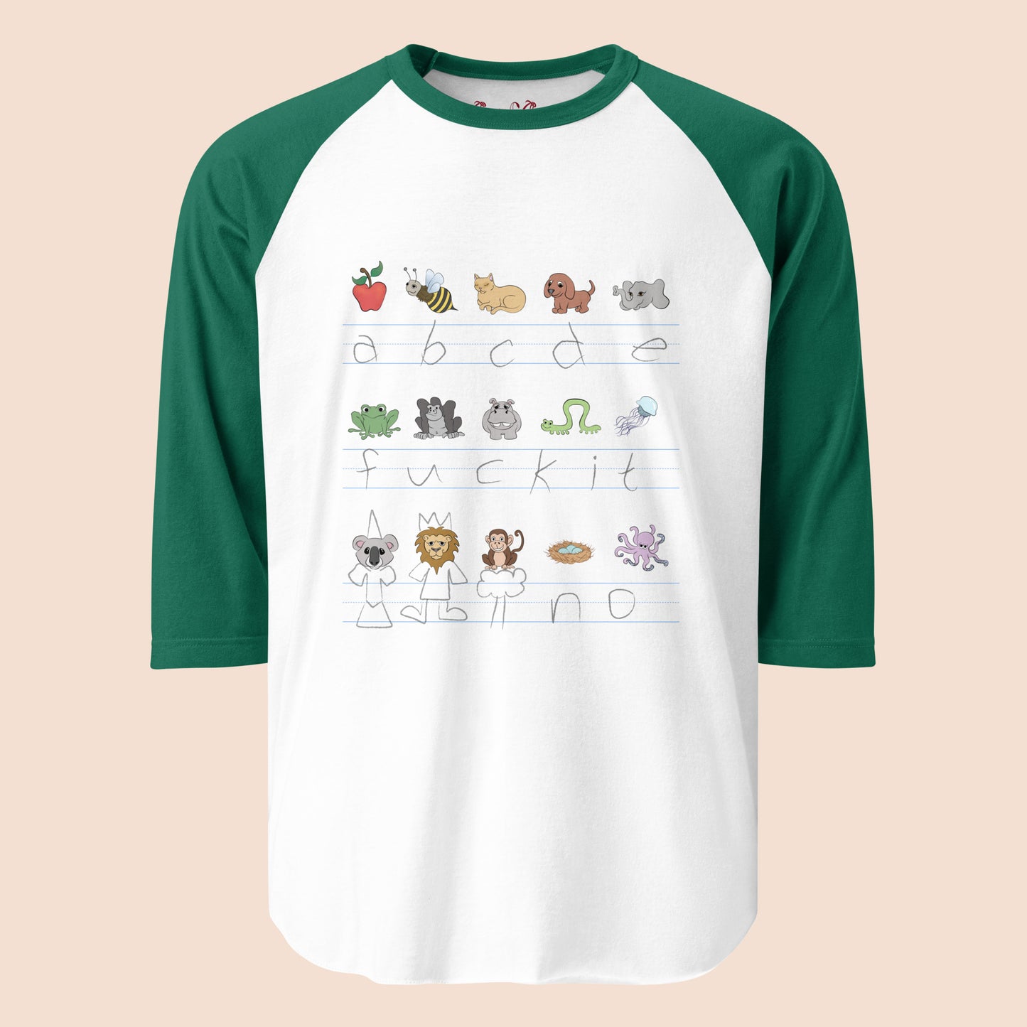 Demotivational Alphabet - Unisex Cotton Raglan / Baseball Shirt