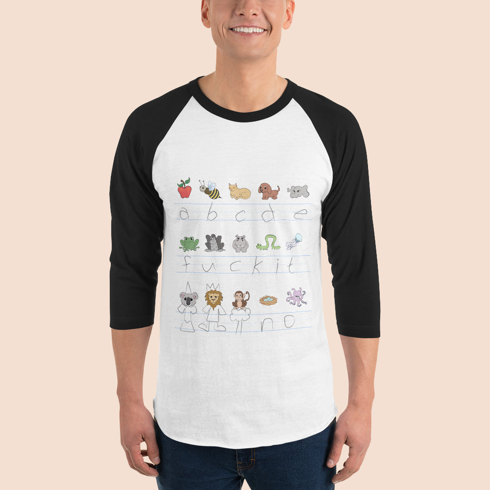 Demotivational Alphabet - Unisex Cotton Raglan / Baseball Shirt