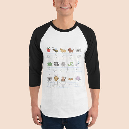 Demotivational Alphabet - Unisex Cotton Raglan / Baseball Shirt