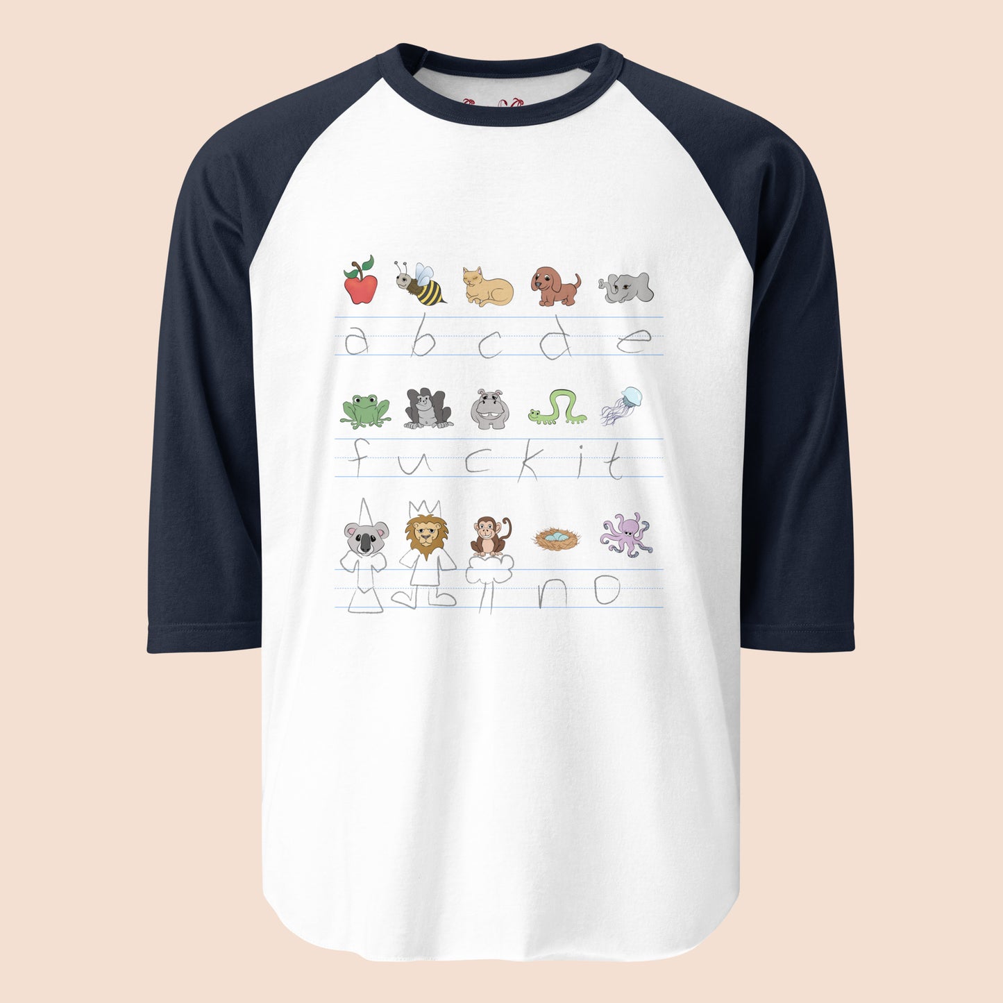 Demotivational Alphabet - Unisex Cotton Raglan / Baseball Shirt
