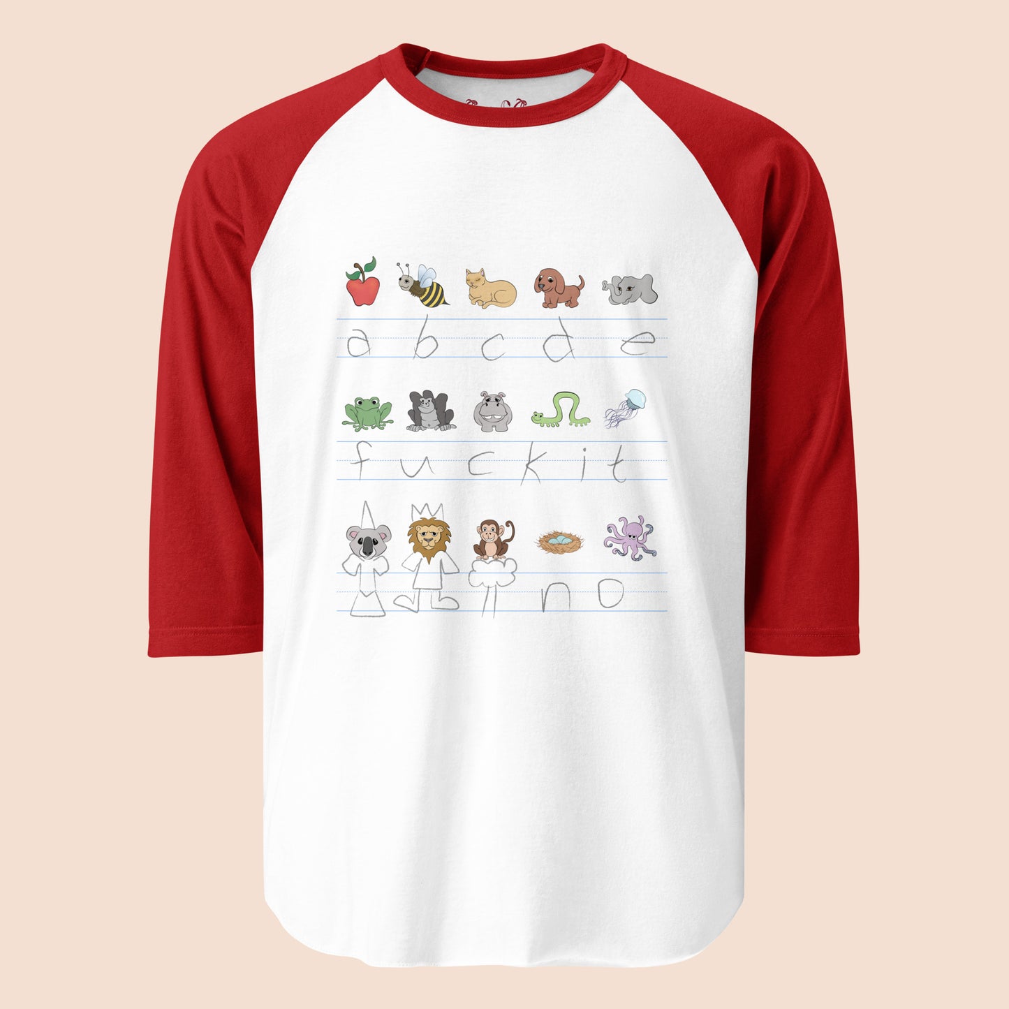 Demotivational Alphabet - Unisex Cotton Raglan / Baseball Shirt