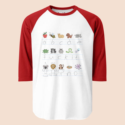 Demotivational Alphabet - Unisex Cotton Raglan / Baseball Shirt
