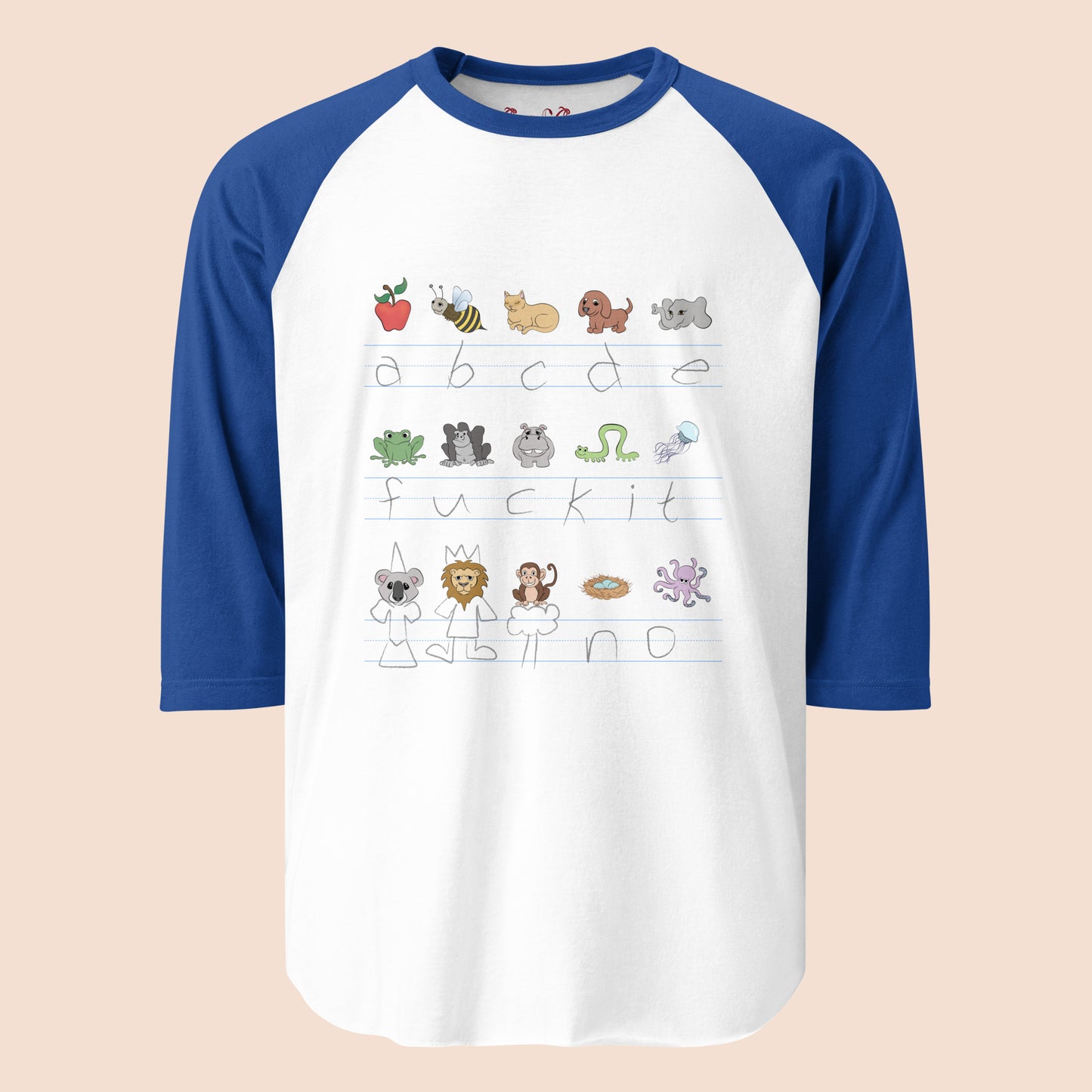 Demotivational Alphabet - Unisex Cotton Raglan / Baseball Shirt