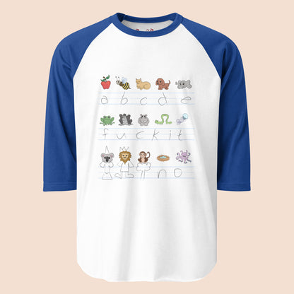 Demotivational Alphabet - Unisex Cotton Raglan / Baseball Shirt