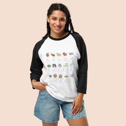 Demotivational Alphabet - Unisex Cotton Raglan / Baseball Shirt