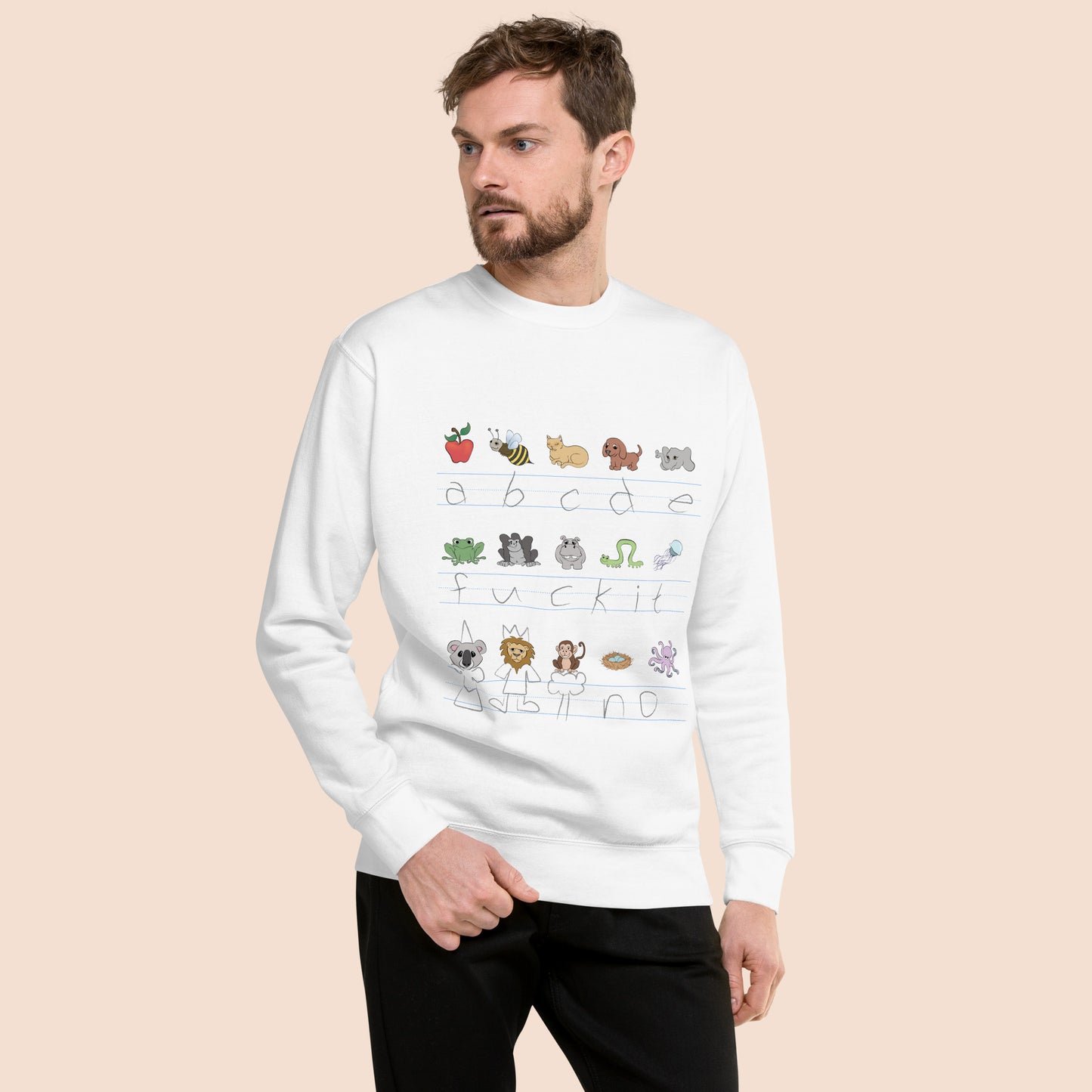 Demotivational Alphabet - Unisex Premium Cotton Blend Sweatshirt