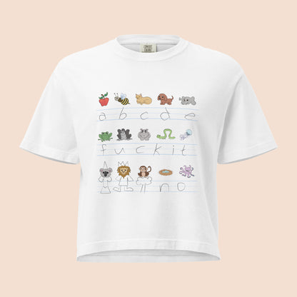 Demotivational Alphabet - Women’s Boxy Heavyweight Cotton T-Shirt