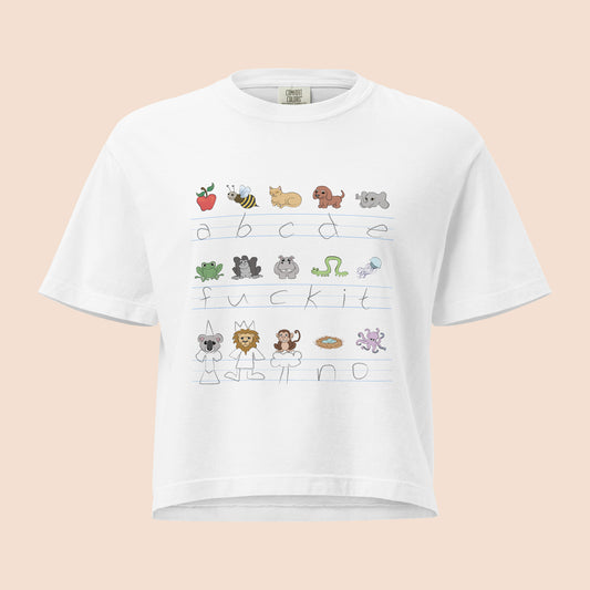 Demotivational Alphabet - Women’s Boxy Heavyweight Cotton T-Shirt
