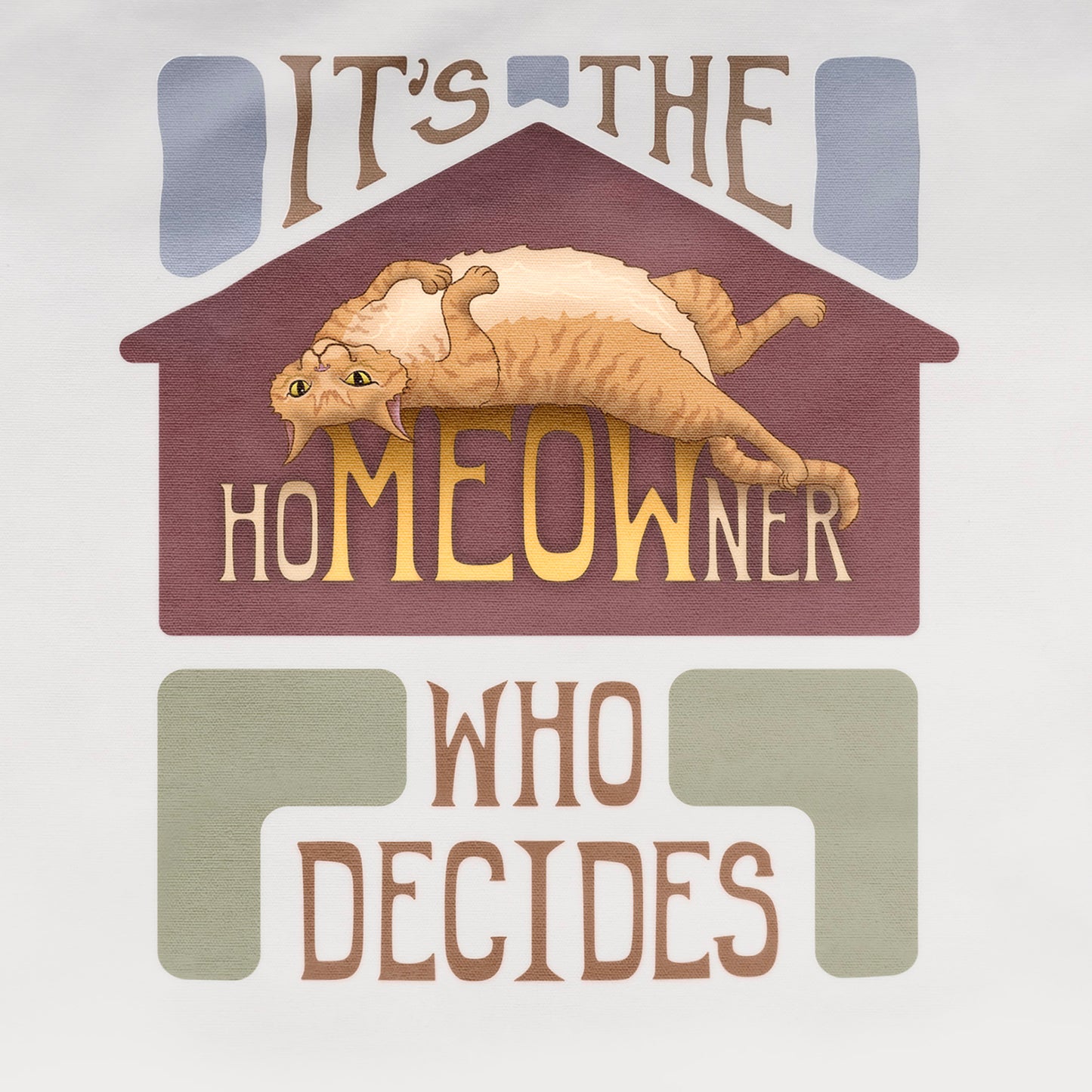 hoMEOWner - Large Cotton Tote - Short Hair Orange / Ginger Tabby Cat