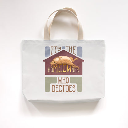 hoMEOWner - Large Cotton Tote - Short Hair Orange / Ginger Tabby Cat