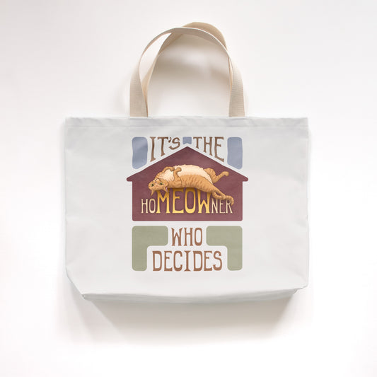 hoMEOWner - Large Cotton Tote - Short Hair Orange / Ginger Tabby Cat