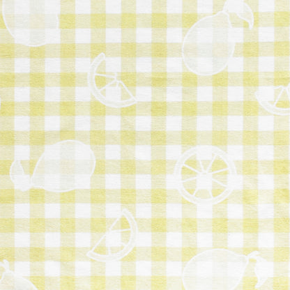 Lemon Gingham Checker Tea Towel