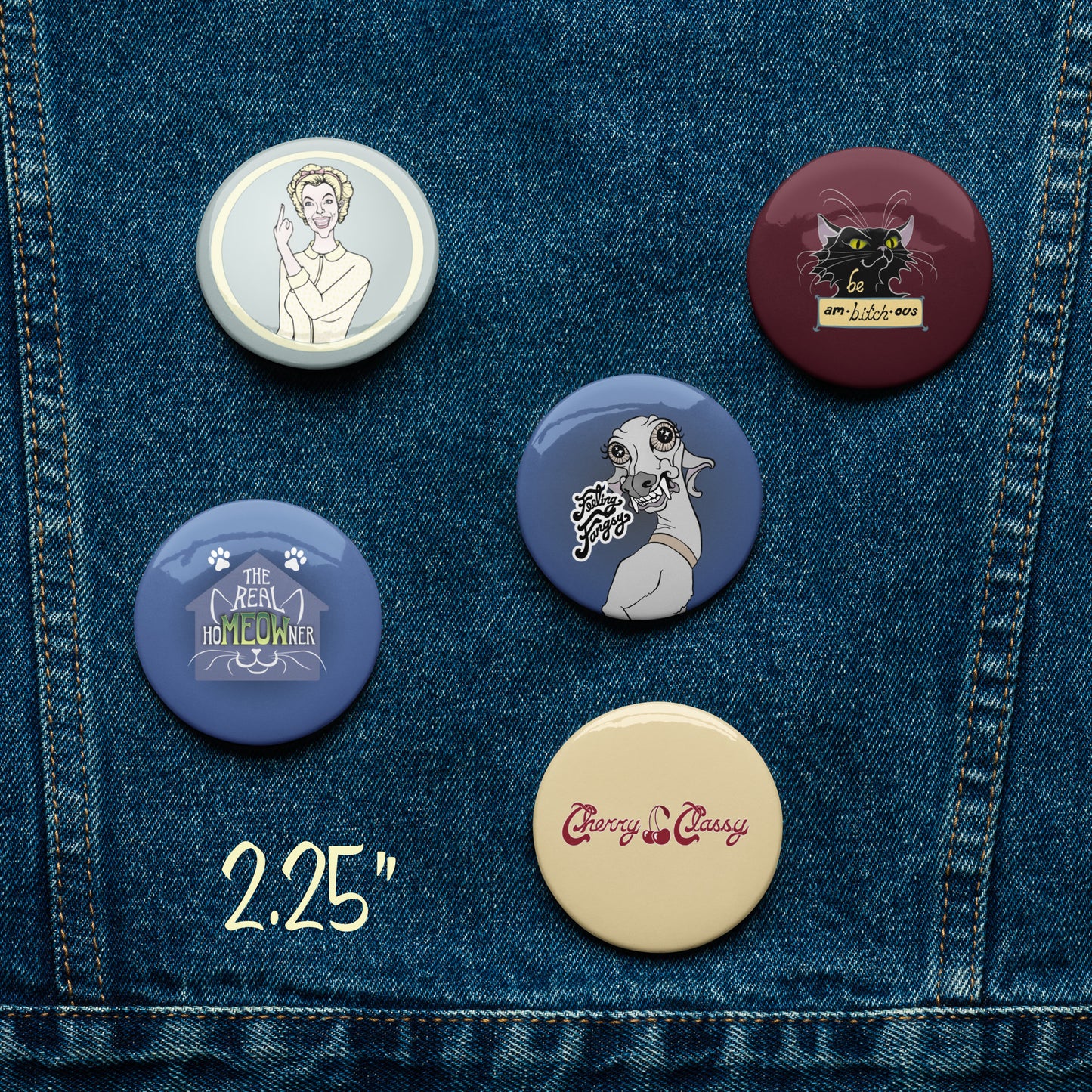 Variety Pack of Pin Buttons