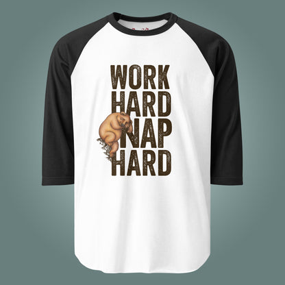 Work Hard, Nap Hard - Unisex Cotton Baseball / Raglan Shirt
