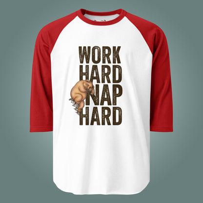 Work Hard, Nap Hard - Unisex Cotton Baseball / Raglan Shirt