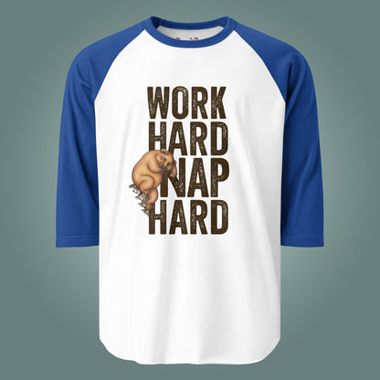 Work Hard, Nap Hard - Unisex Cotton Baseball / Raglan Shirt