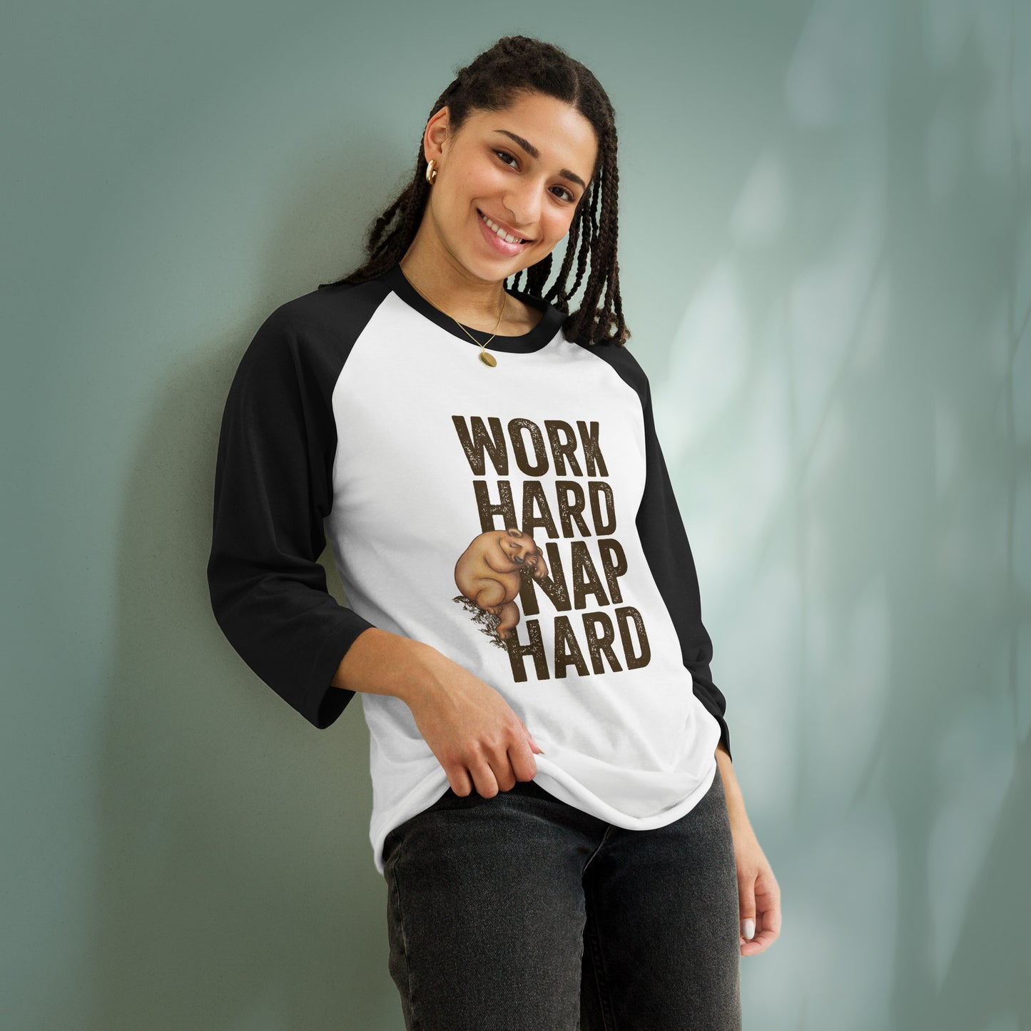 Work Hard, Nap Hard - Unisex Cotton Baseball / Raglan Shirt