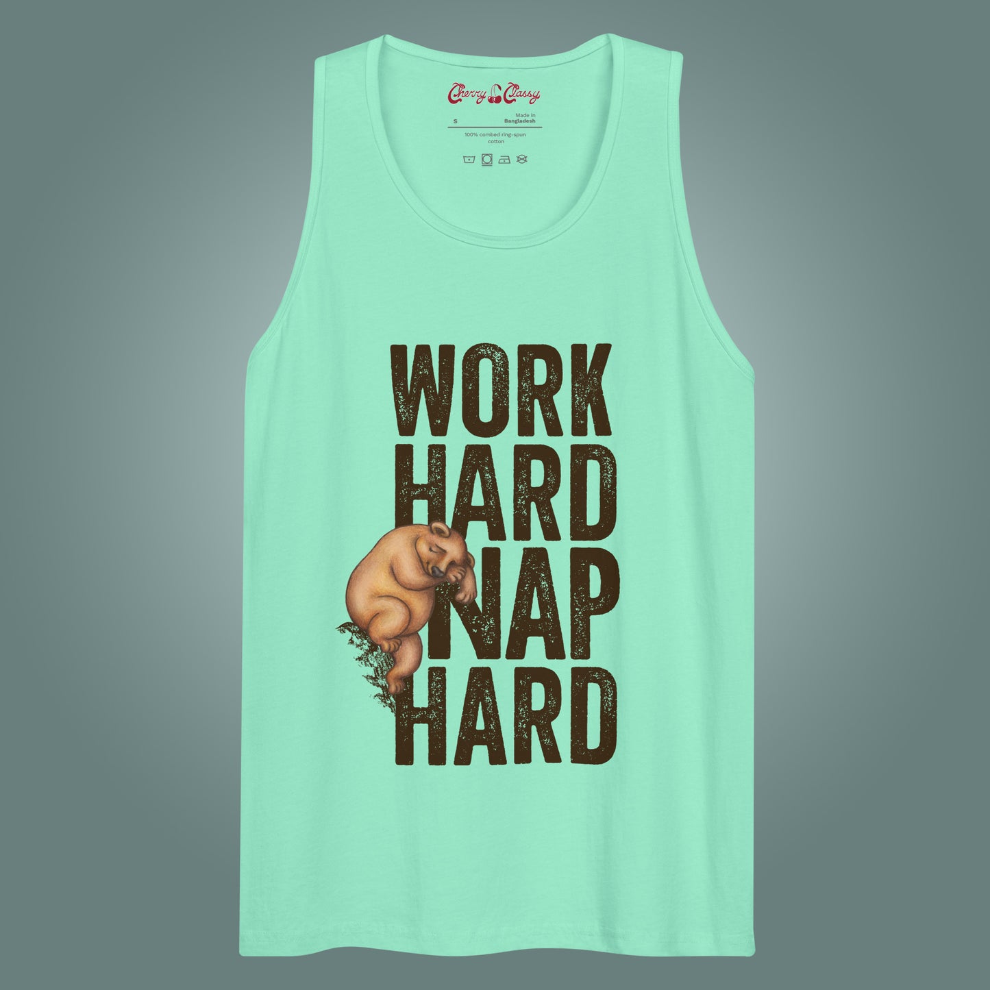 Work Hard, Nap Hard - Men’s Wide Neck Cotton Tank Top