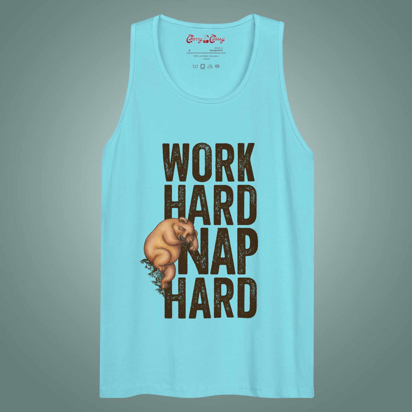 Work Hard, Nap Hard - Men’s Wide Neck Cotton Tank Top
