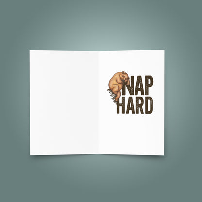 Work Hard, Nap Hard - Greeting Card